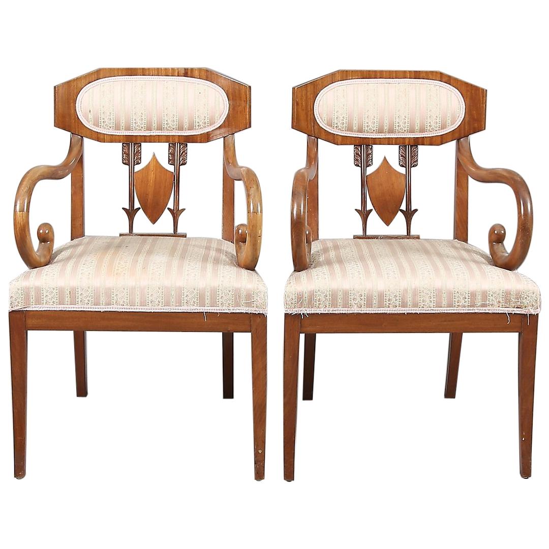 Pair of Swedish Karl Johan 'Biedermeier' Armchairs