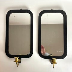 Coppia di specchiere svedesi Karl Johan in betulla ebanizzata, anni '30 del XIX secolo