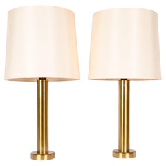 Pair of Swedish Kosta Contemporary Brass Table Lamps 