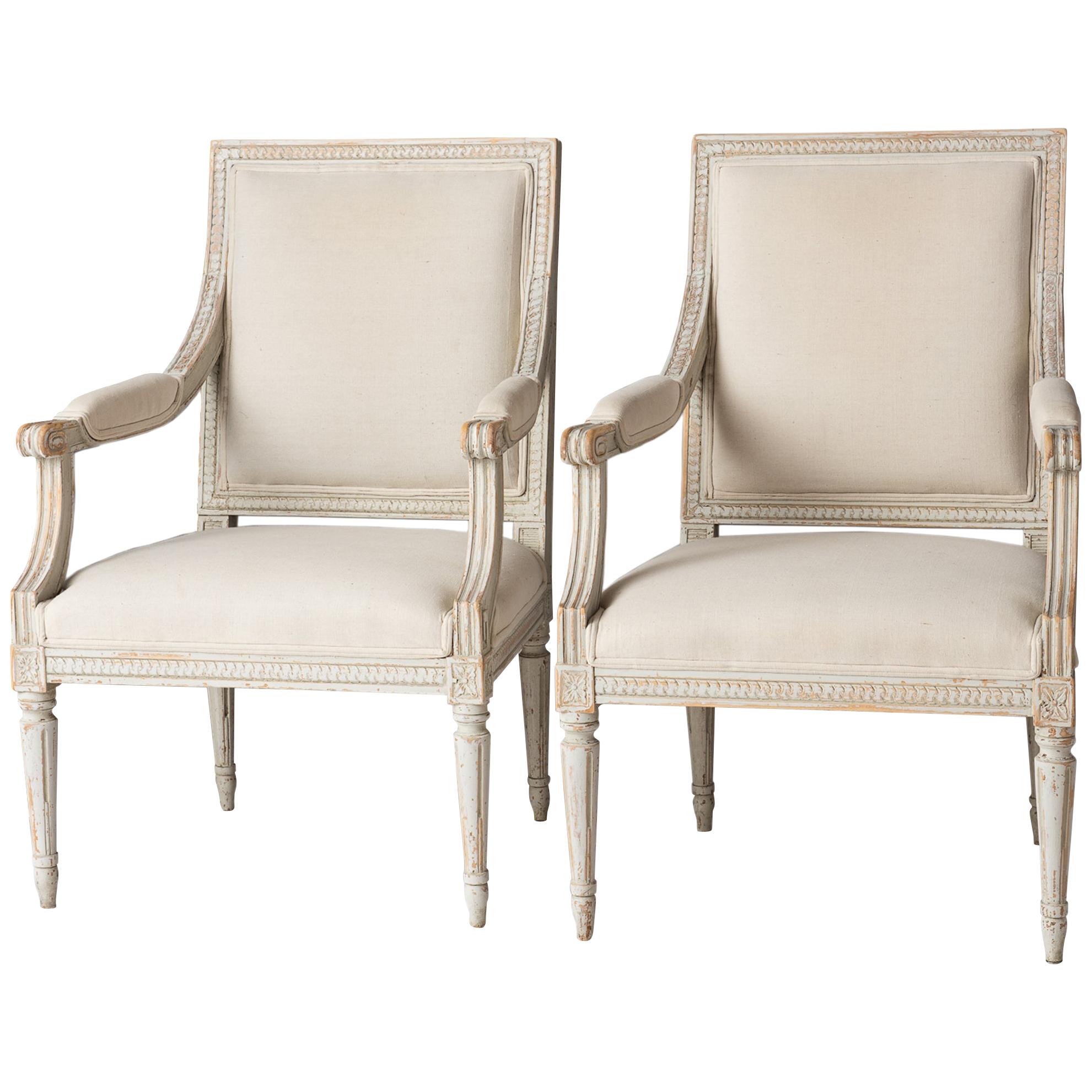 Pair of Swedish Late Gustavian Period Stockholm Armchairs, circa 1800 For Sale