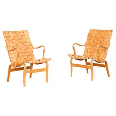 Pair of Swedish Lounge Chairs by Bruno Mathsson for Mathsson, Sweden