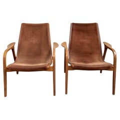 Pair of Swedish Lounge Chairs Designed by Yngue Ekstr