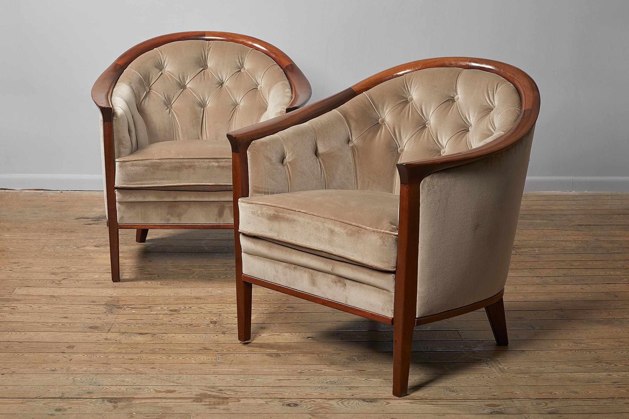 Pair of Swedish Mahogany 'Arisokrat' Club Chairs by Bertil Fridhagen, circa 1960 In Good Condition In Petworth, West Sussex