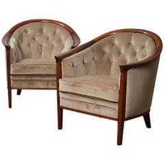 Pair of Swedish Mahogany 'Arisokrat' Club Chairs by Bertil Fridhagen, circa 1960