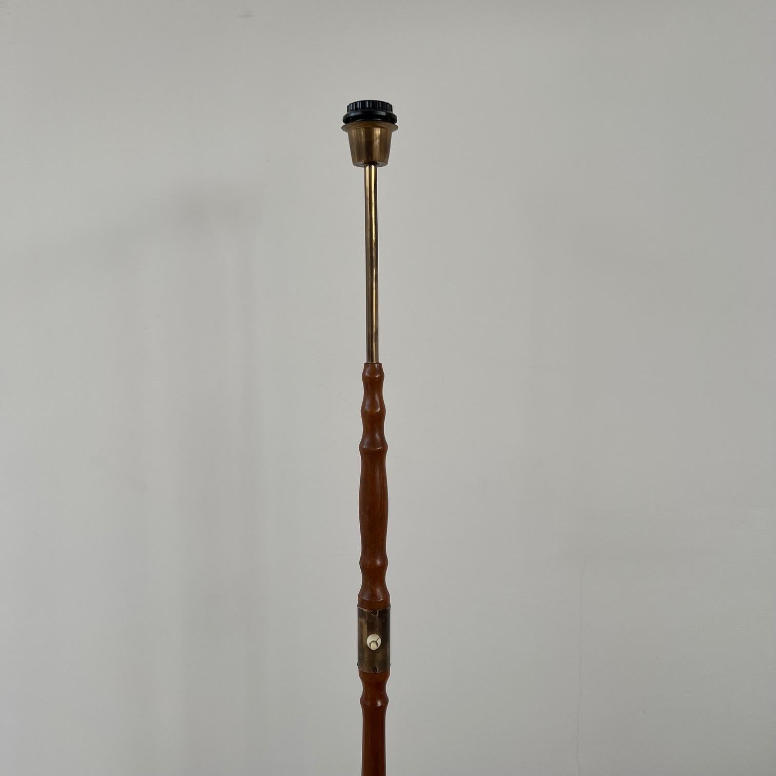 Pair of Swedish Mid-Century Brass and Teak Floor Lamps For Sale 1