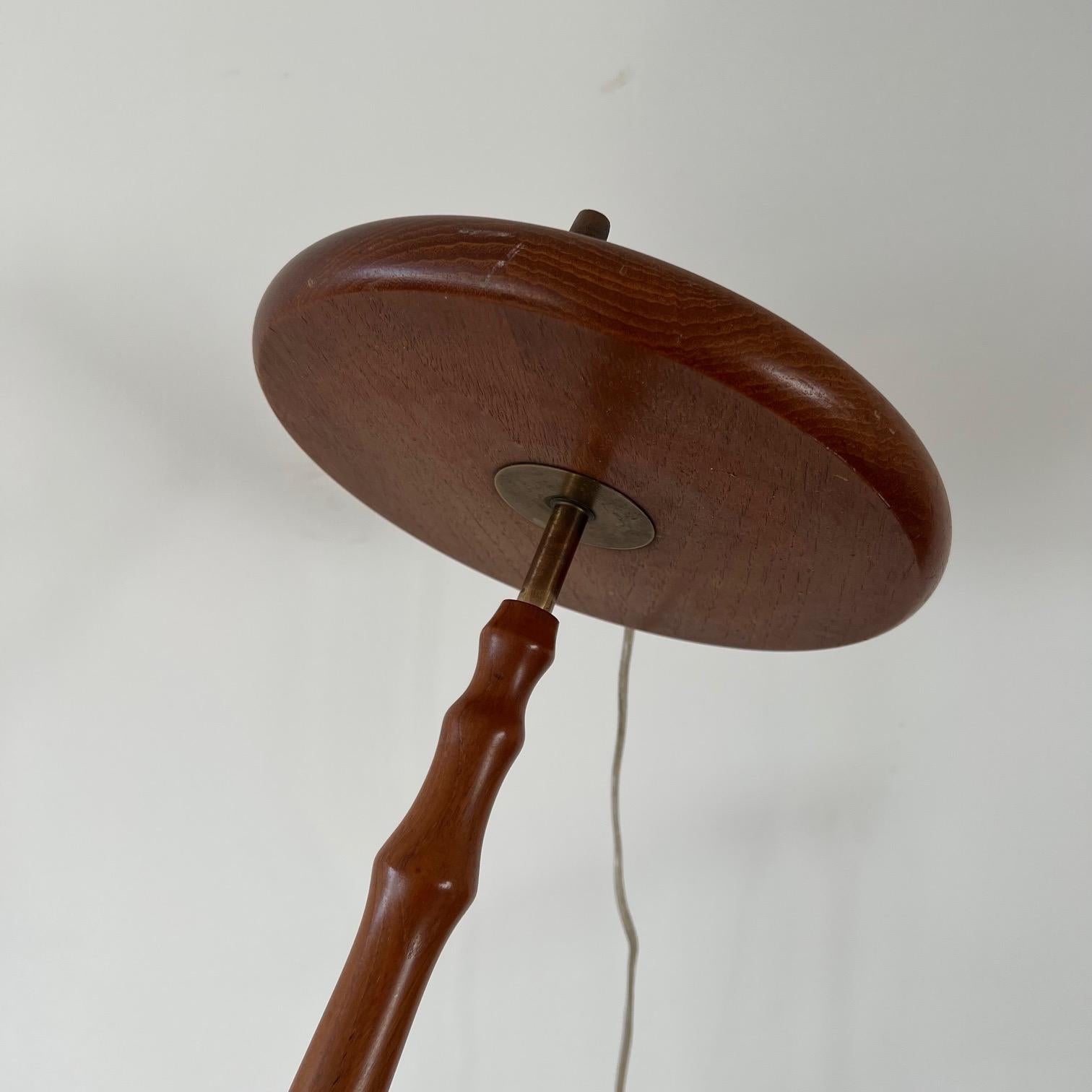 Pair of Swedish Mid-Century Brass and Teak Floor Lamps For Sale 5