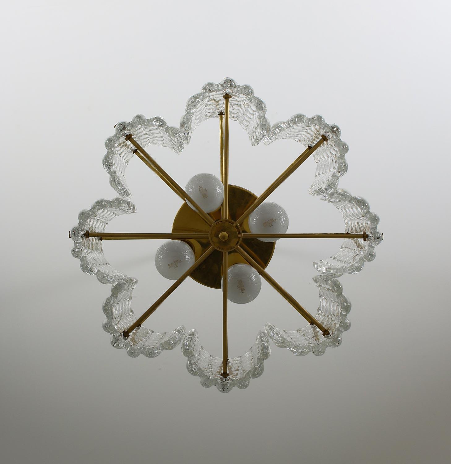 Pair of Swedish Midcentury Chandeliers by Carl Fagerlund for Orrefors 5