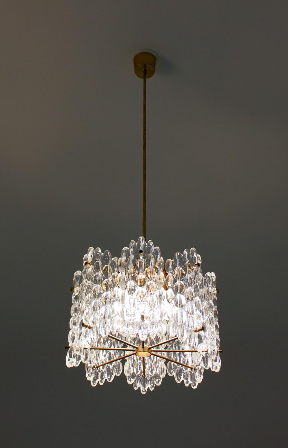 Mid-Century Modern Pair of Swedish Midcentury Chandeliers by Carl Fagerlund for Orrefors