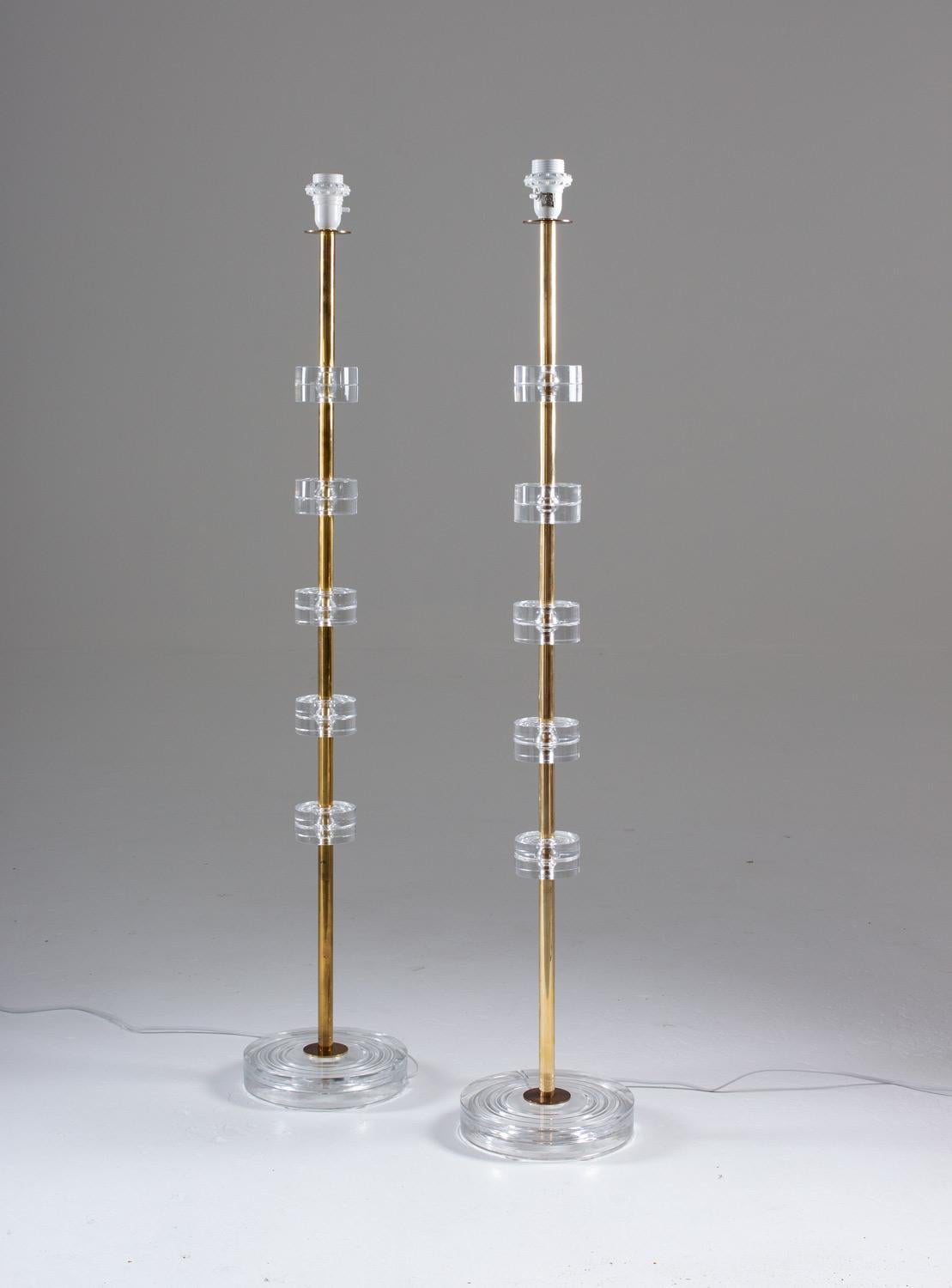 Mid-Century Modern Pair of Swedish Midcentury Floor Lamps by Carl Fagerlund for Orrefors