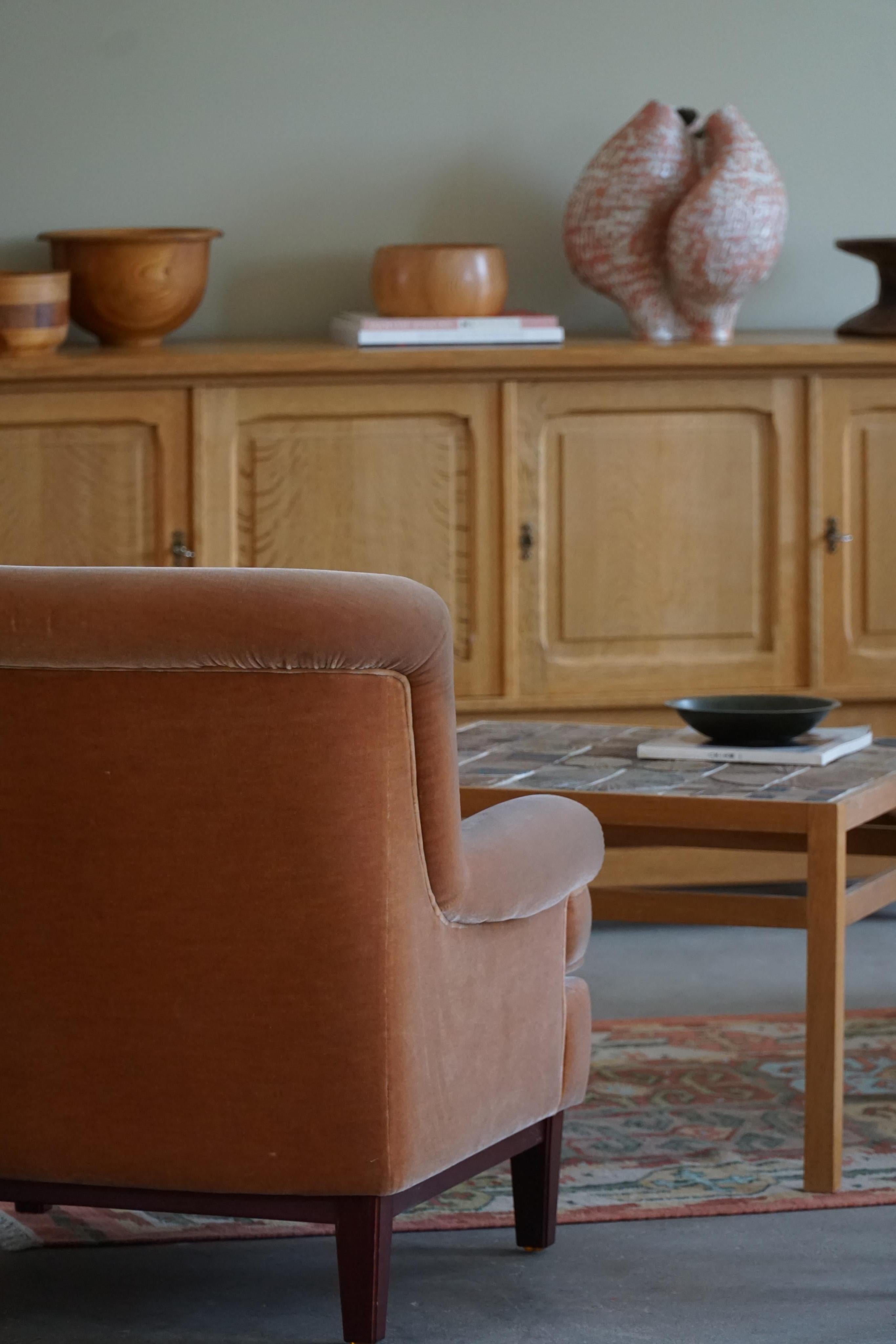 Art Deco Pair of Swedish Mid Century Lounge Chair in Velvet, Ulferts Möbler, 1960s