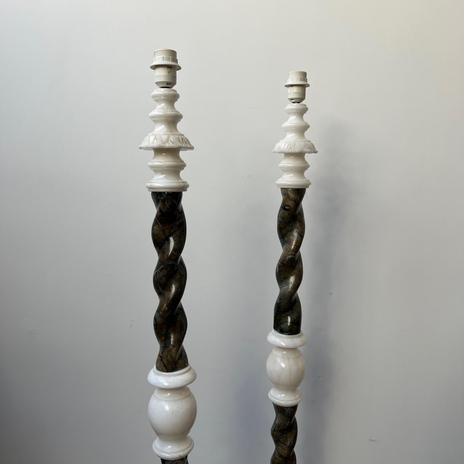 Pair of Swedish Mid-Century Marble Floor Lamps For Sale 2