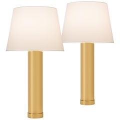 Pair of Swedish Mid-Century Modern Brass Lamps by Bergboms