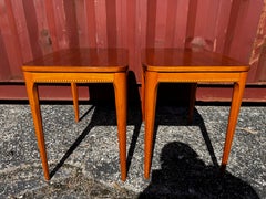 Pair of Swedish Mid Century Modern Mahogany Side Tables