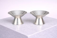Paar schwedische Sterlingsilber-Kerzenhalter der Jahrhundertmitte von GAB, 1961