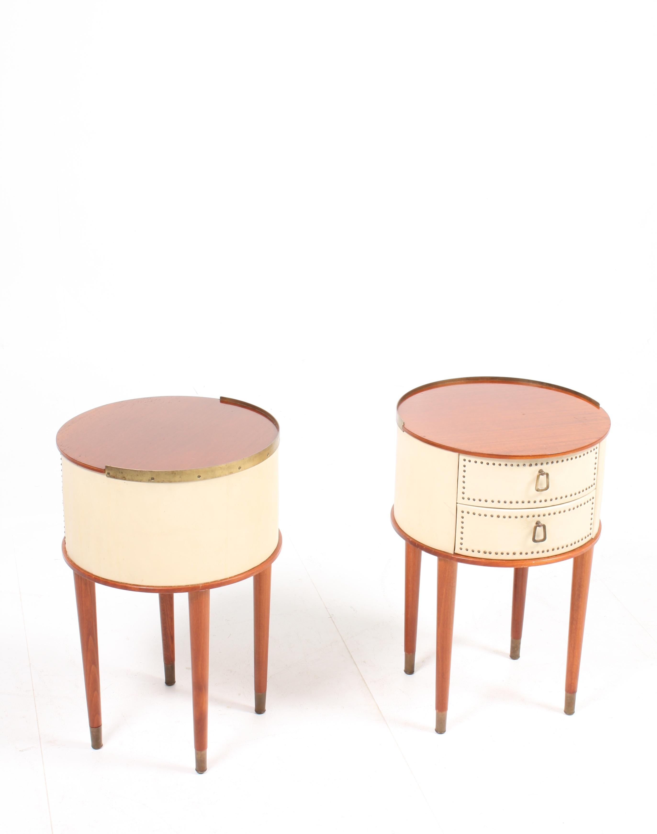 Pair of Swedish Midcentury Nightstands Designed by Halvdan Petterson 1