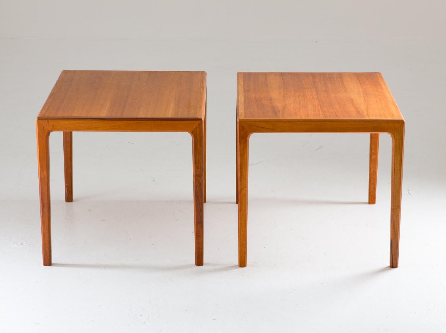 Mid-Century Modern Pair of Swedish Midcentury Side Tables in Walnut by Bertil Fridhagen