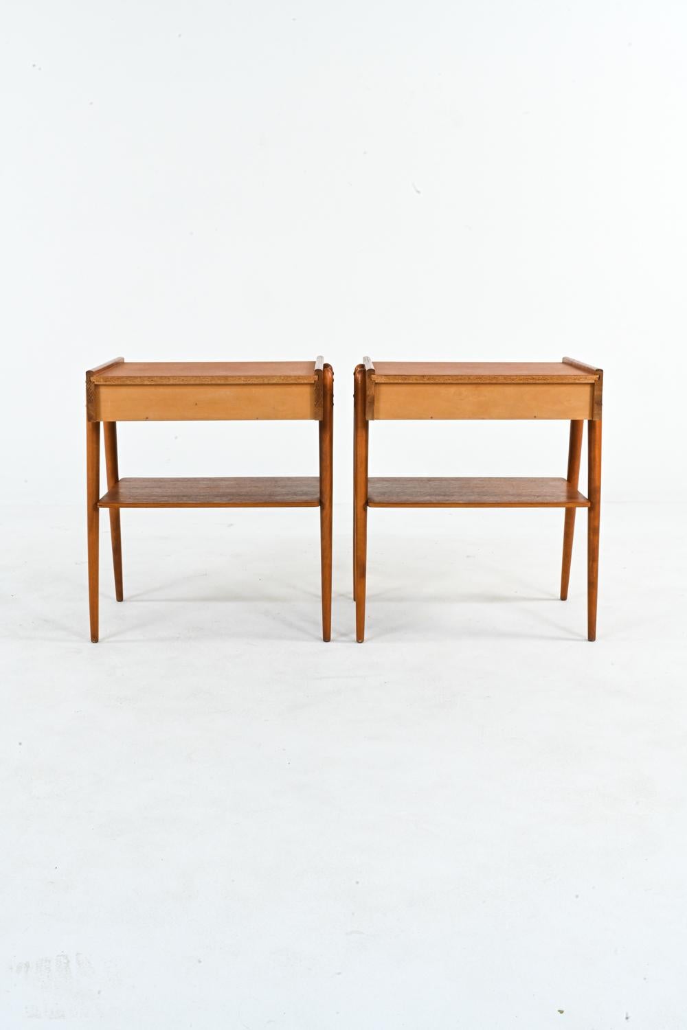 20th Century Pair of Swedish Mid-Century Teak Nightstands or End Tables by Carlstrom & Co.