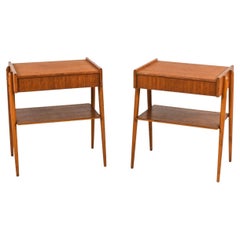 Pair of Swedish Mid-Century Teak Nightstands or End Tables by Carlstrom & Co.