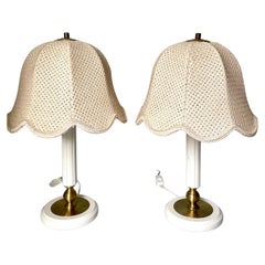 1980s Scandinavian Modern Table Lamps by Markslöjd, Wood & Brass