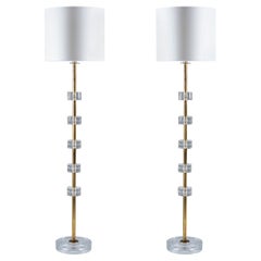 Pair of Swedish Midcentury Floor Lamps by Carl Fagerlund for Orrefors