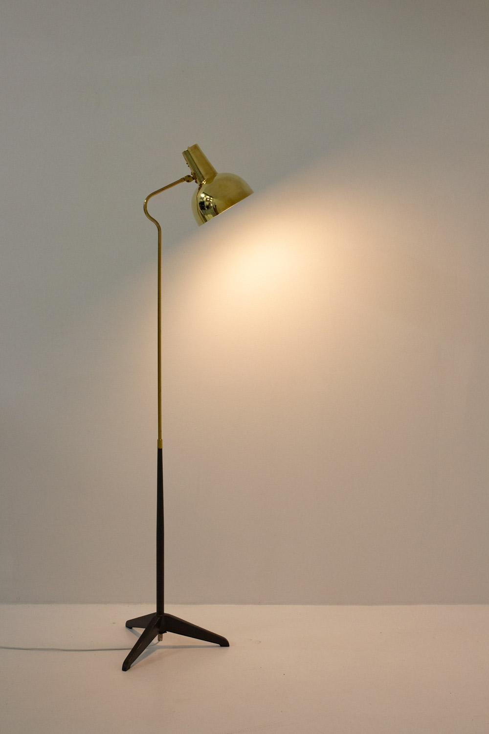 Pair of Swedish Midcentury Floor Lamps in Brass by ASEA, 1960s 6
