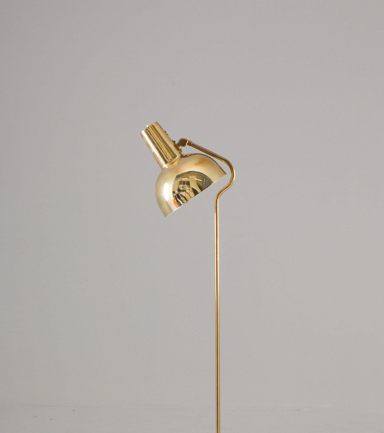 Scandinavian Modern Pair of Swedish Midcentury Floor Lamps in Brass by ASEA, 1960s