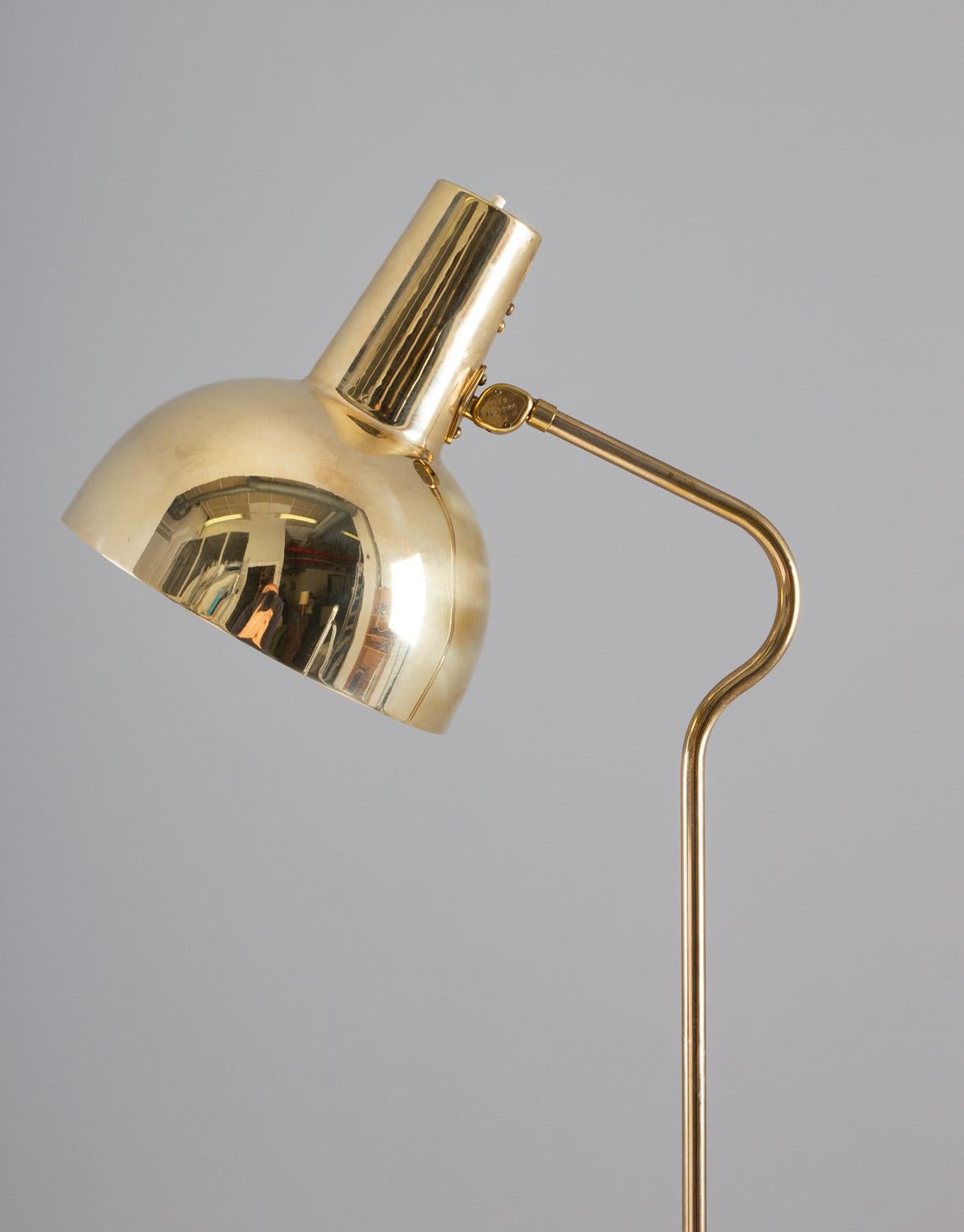 Pair of Swedish Midcentury Floor Lamps in Brass by ASEA, 1960s 1