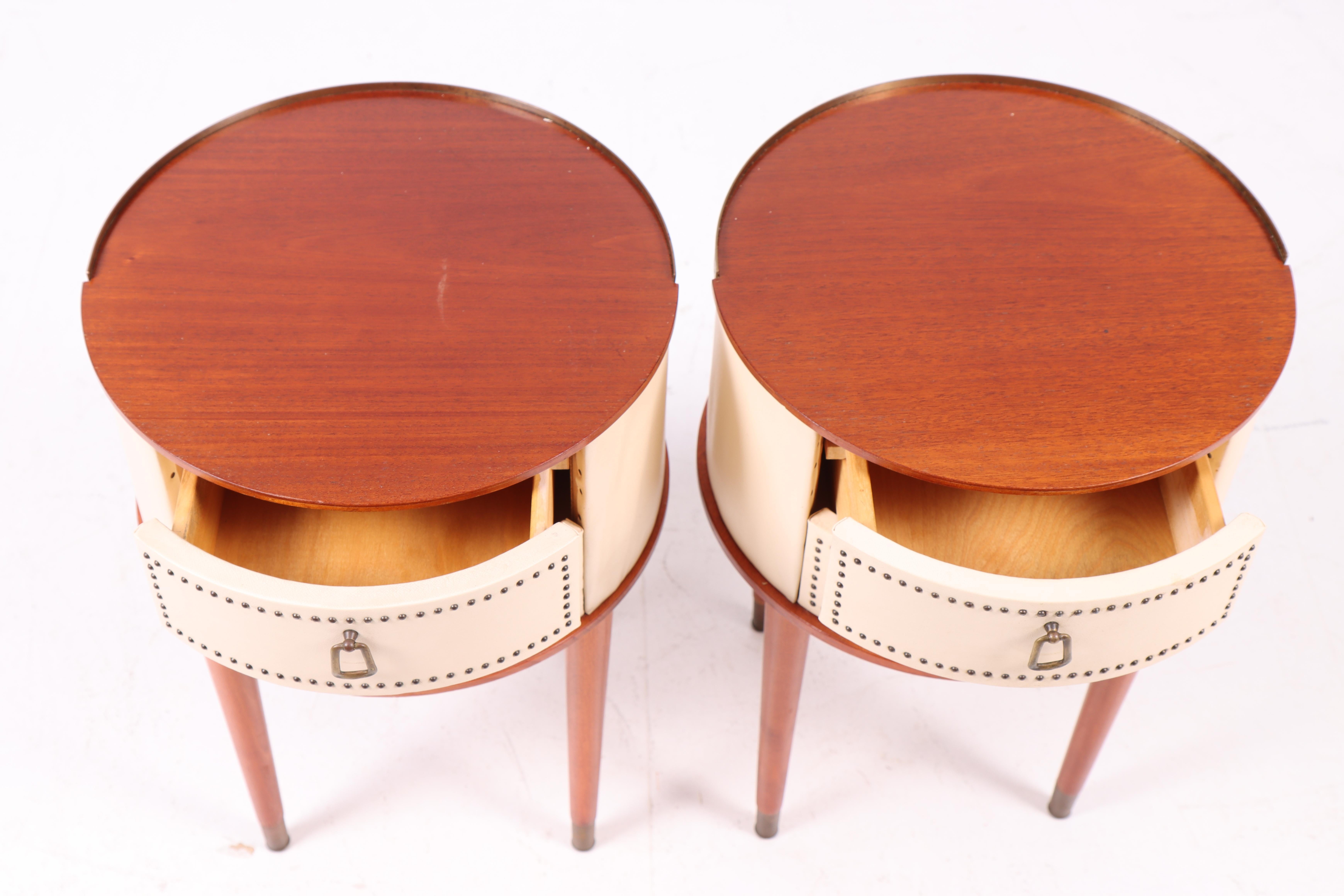Mid-20th Century Pair of Swedish Midcentury Nightstands Designed by Halvdan Petterson
