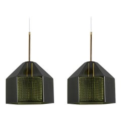 Pair of Swedish Midcentury Pendants by Carl Fagerlund for Orrefors