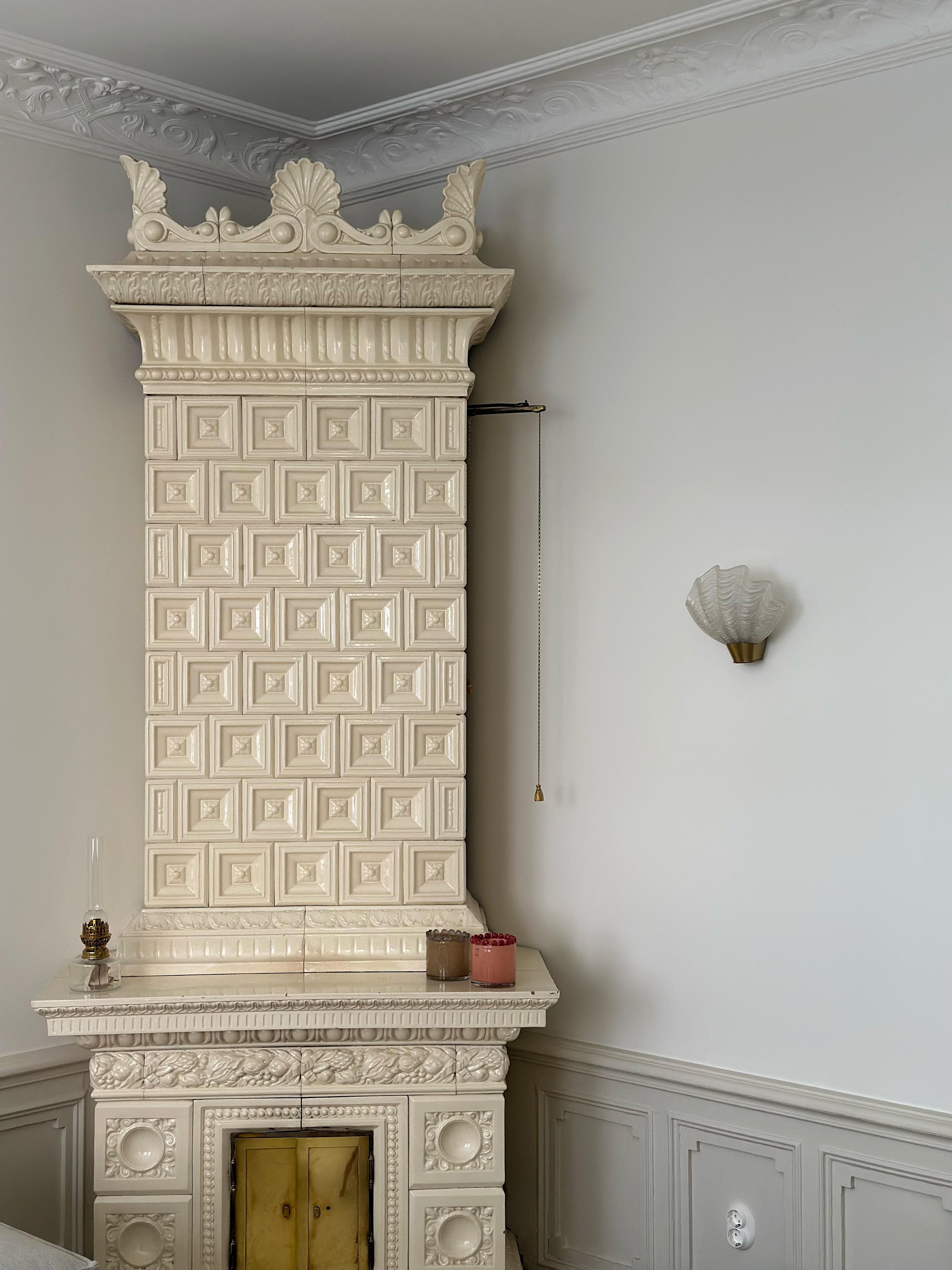 Svedese Pair of Swedish Midcentury Shell Formed Wall Lamps 