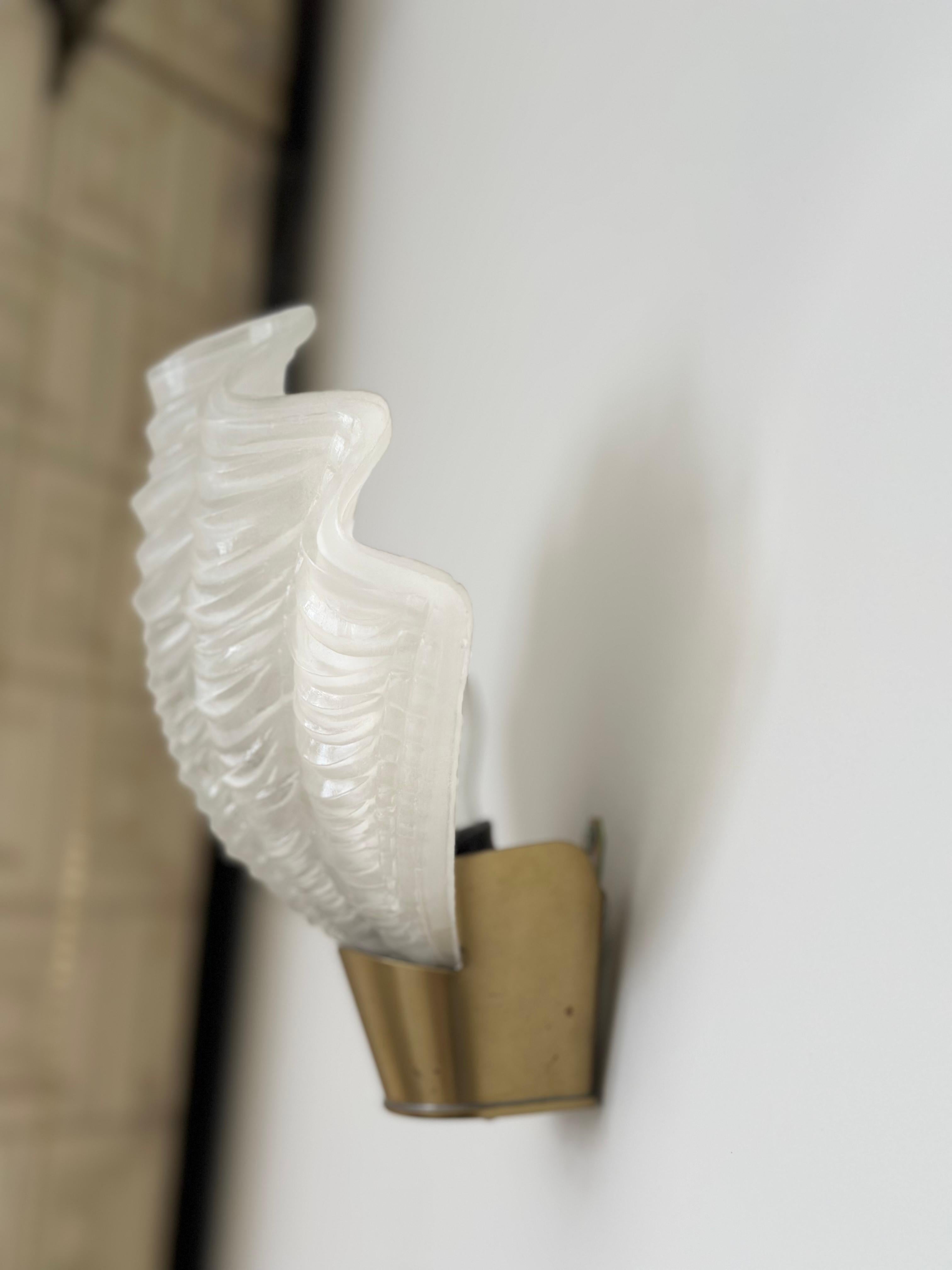 Pair of Swedish Midcentury Shell Formed Wall Lamps 