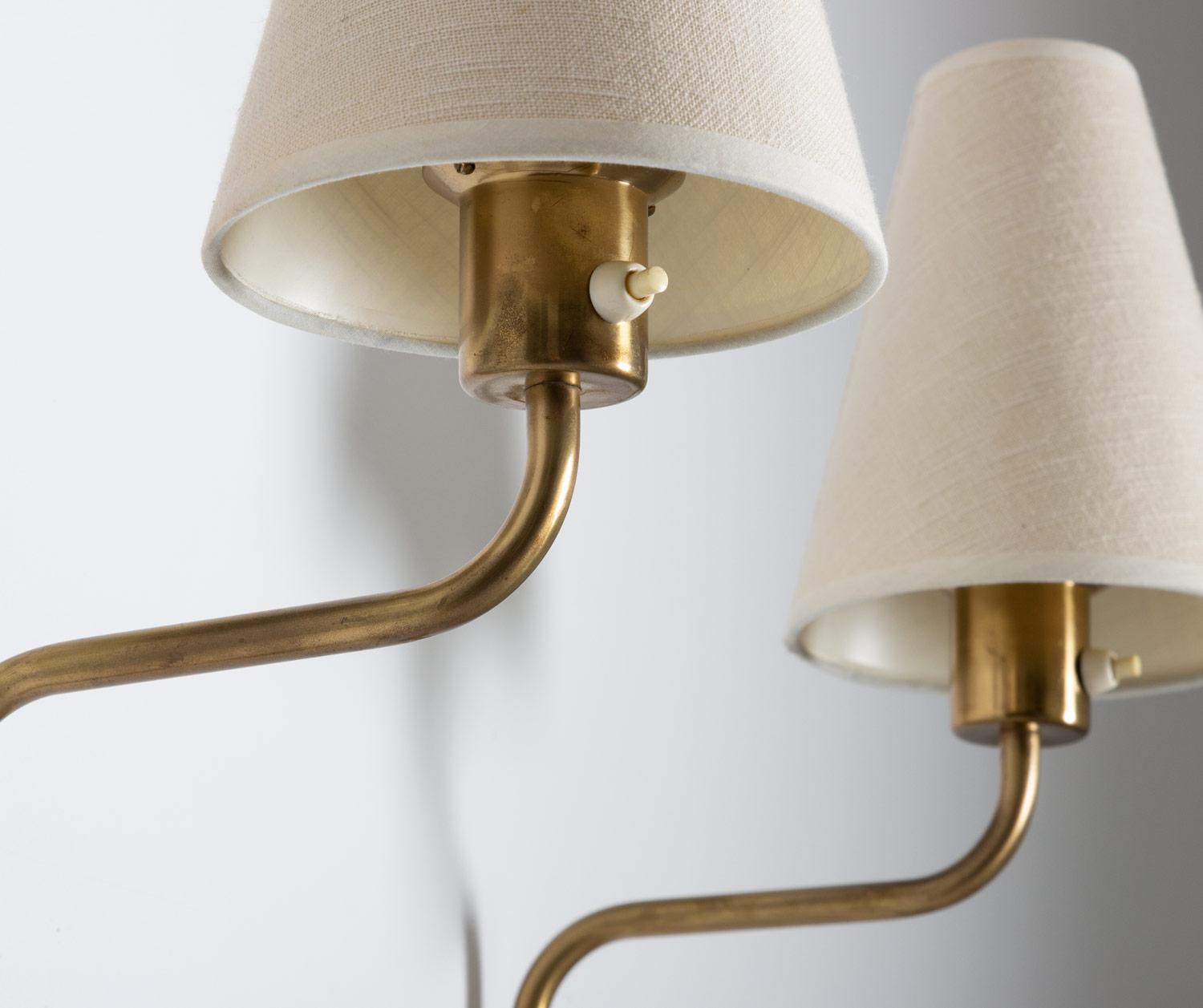 Pair of Swedish Midcentury Wall Lamps in Brass 1