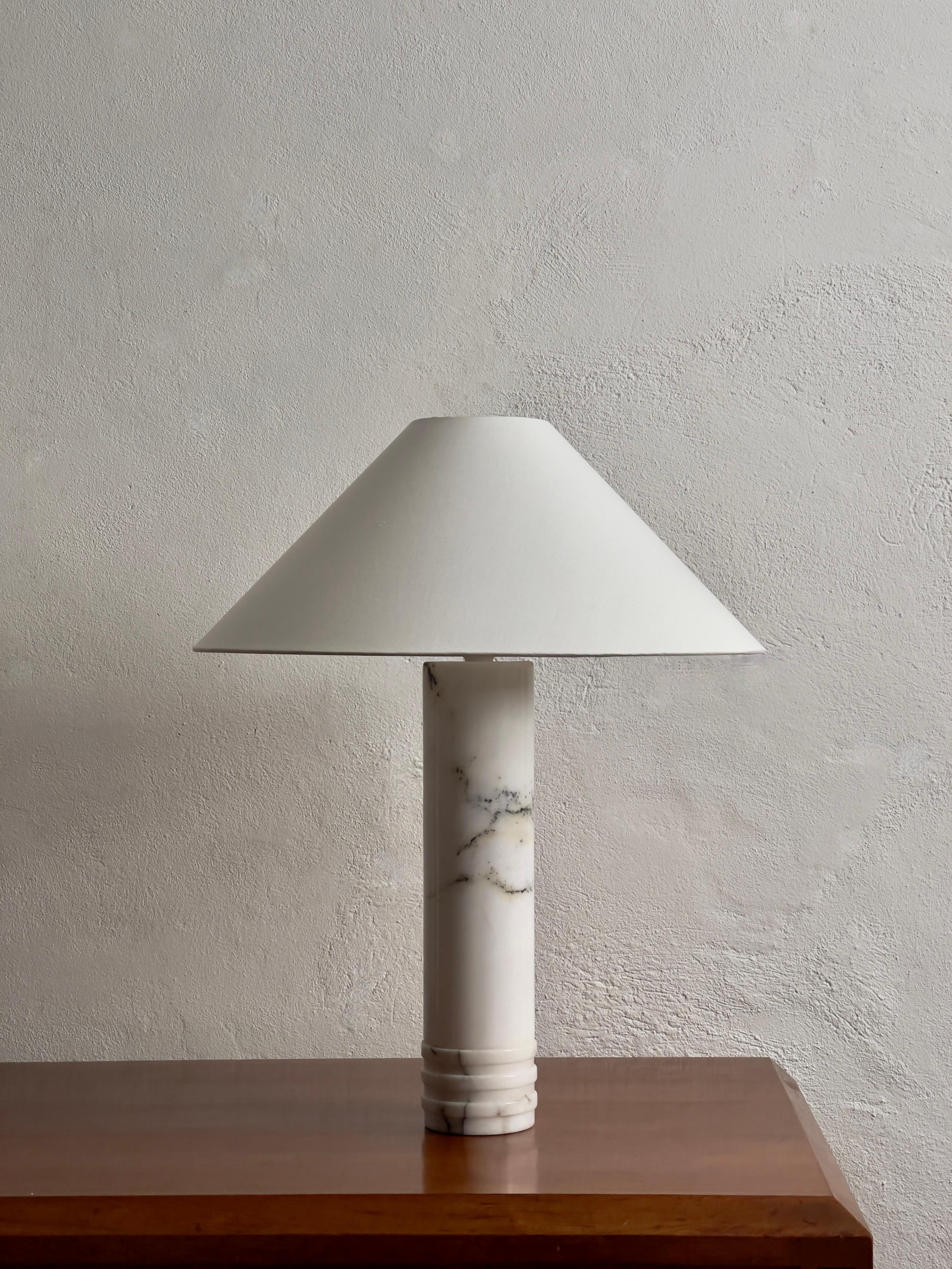 Scandinavian Modern Pair of Swedish Modern 1960s Table Lamps in Solid Marble from Bergboms Sweden  For Sale