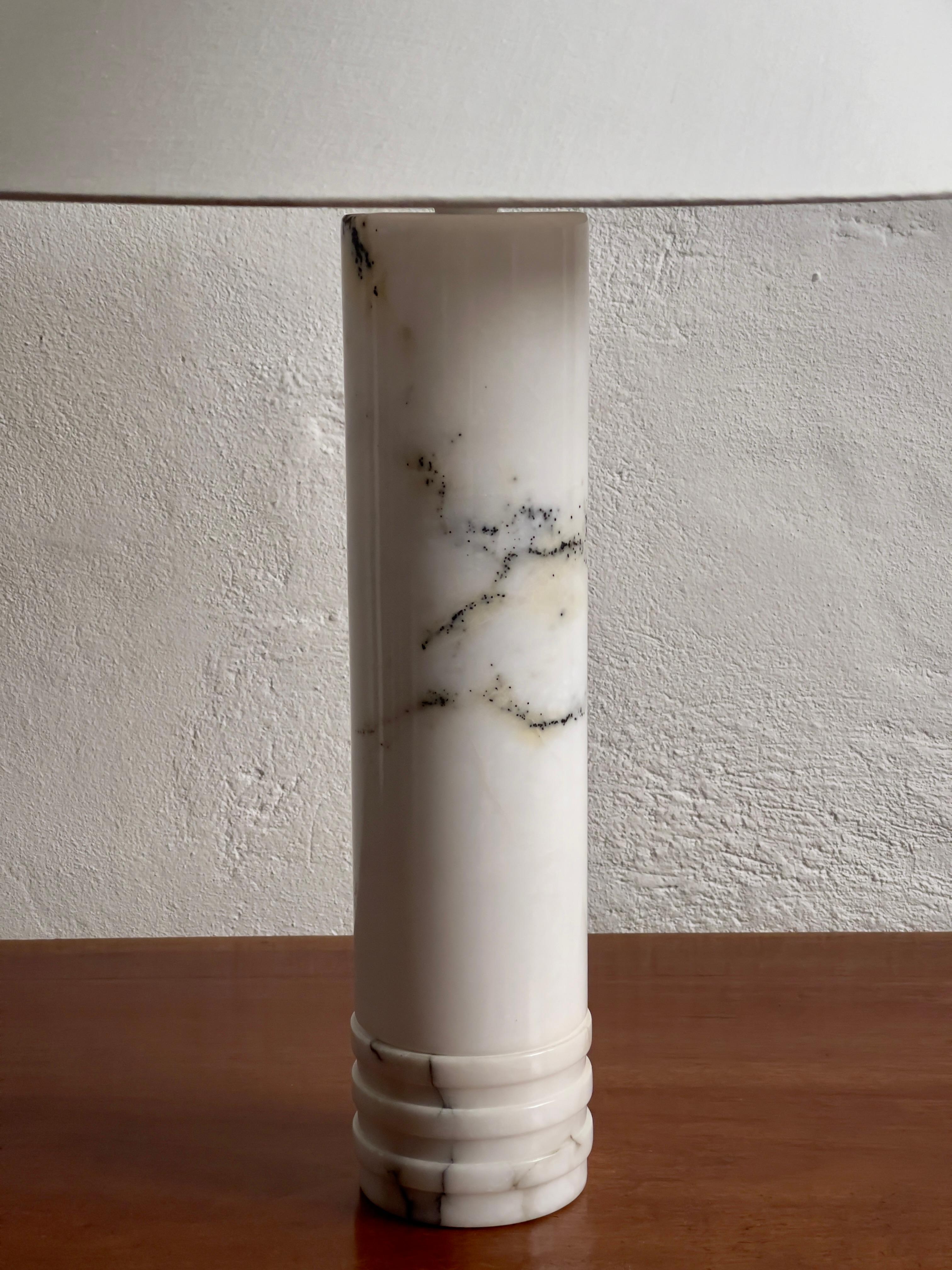 Pair of Swedish Modern 1960s Table Lamps in Solid Marble from Bergboms Sweden  For Sale 3