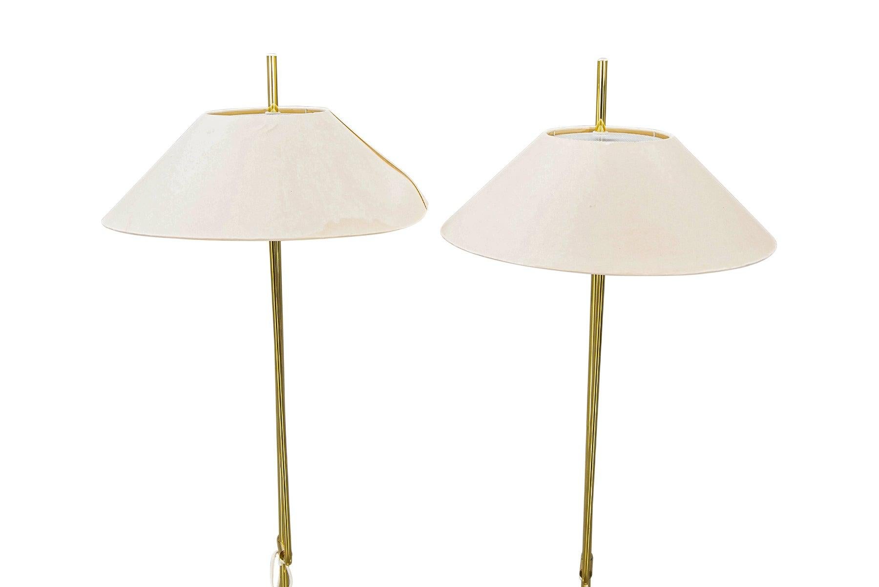 Other Pair of Swedish Modern Adjustable Height Floor Lamps in Brass