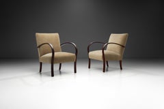 Pair of Swedish Modern Beech Armchairs, Sweden circa 1940s