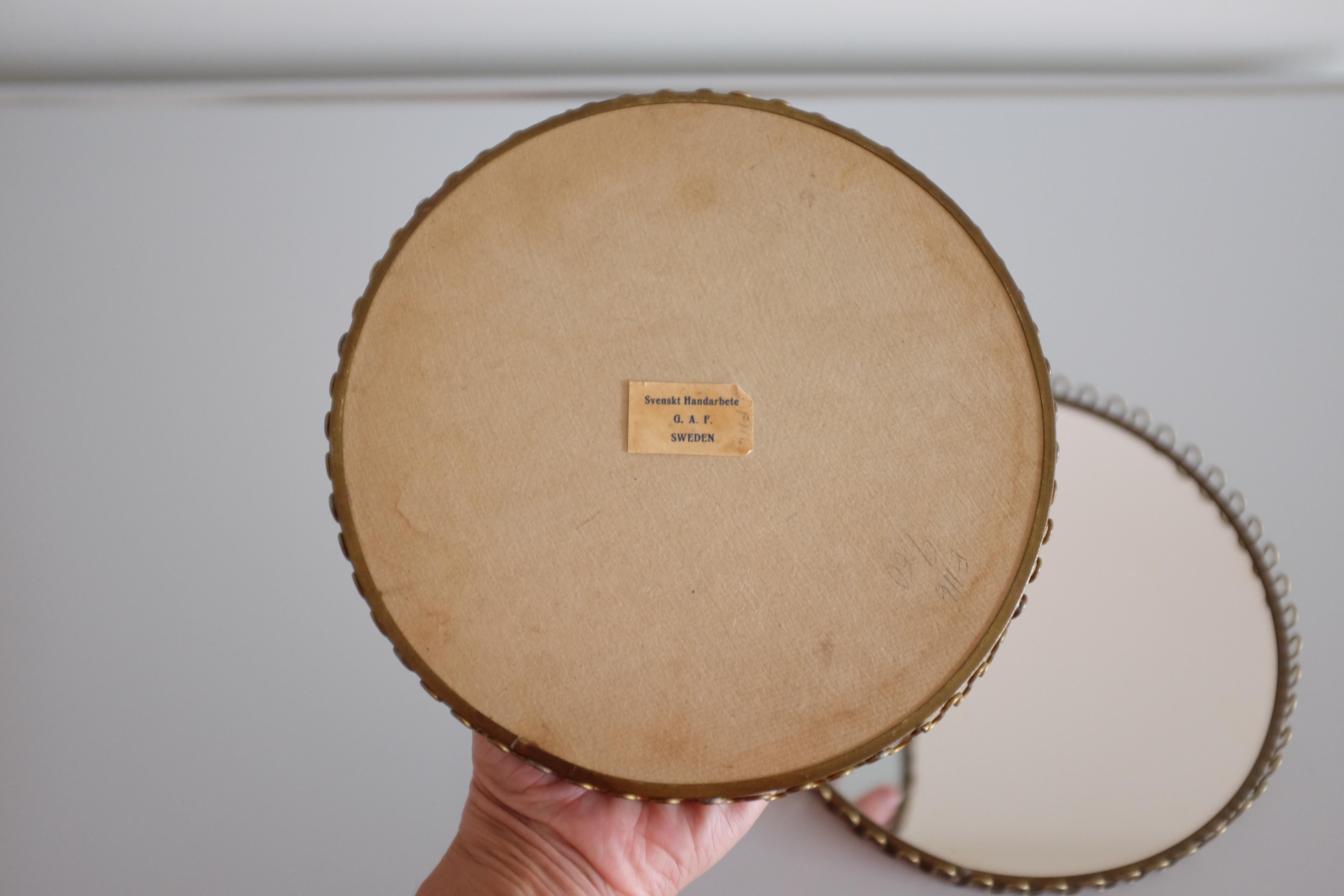 Pair of Swedish Modern Brass Mirror tray For Sale 1