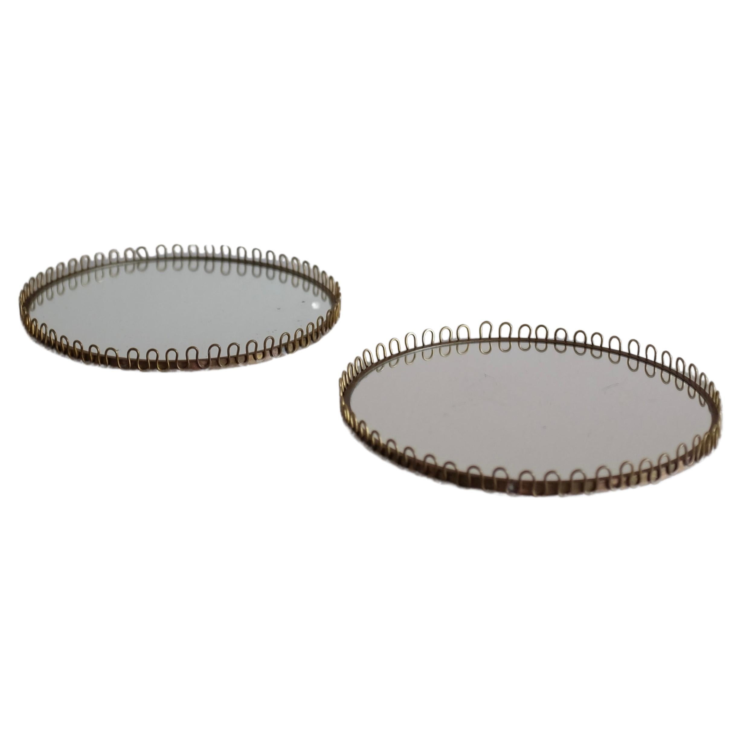 Pair of Swedish Modern Brass Mirror tray For Sale