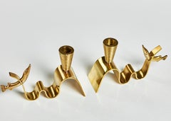 Pareja de candeleros suecos modernos, Carl-Einar Borgström para Ystad Metall