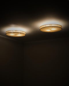 Pair of Swedish modern ceiling lamps, Sweden, 1940s