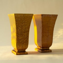 Pair of Swedish Modern "Chamotte" Vases by Gunnar Nylund for Rörstrand