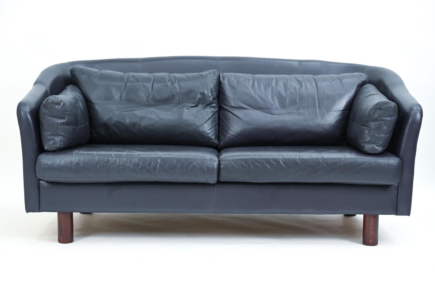 Pair of Swedish Modern Leather Sofas by Dux, c. 1970's 8