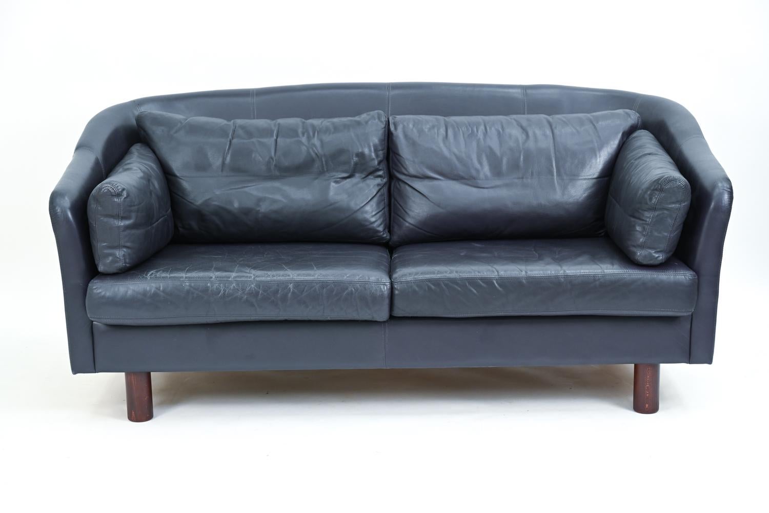 Pair of Swedish Modern Leather Sofas by Dux, c. 1970's 10