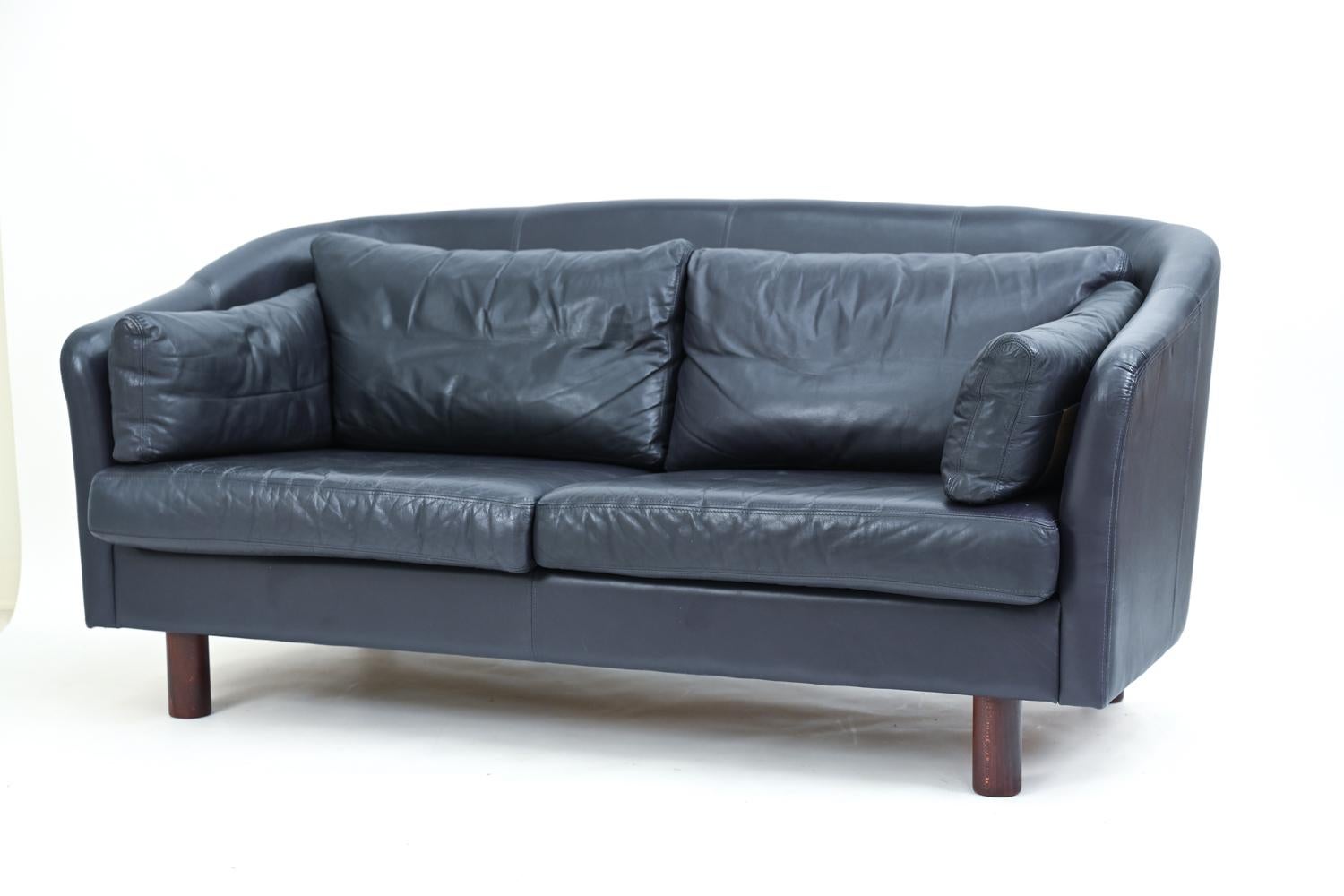 Pair of Swedish Modern Leather Sofas by Dux, c. 1970's 12