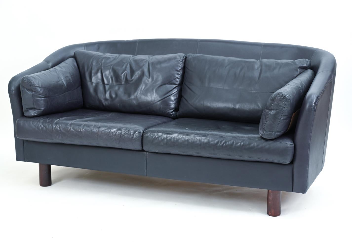 Pair of Swedish Modern Leather Sofas by Dux, c. 1970's 2