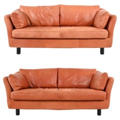 Pair of Swedish Modern Leather Sofas by Dux, c. 1970's