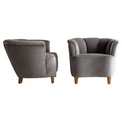 Vintage Pair of Swedish Modern Lounge Chairs