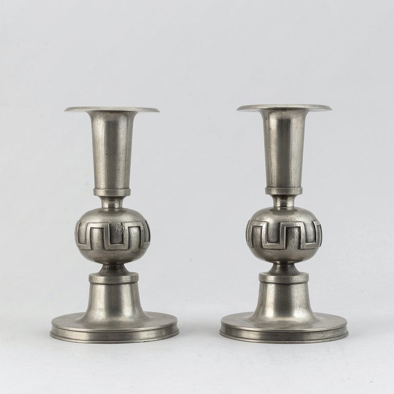 Pair of Swedish Modern Pewter Candlesticks, Edwin Ollers, 1952 For Sale at  1stDibs