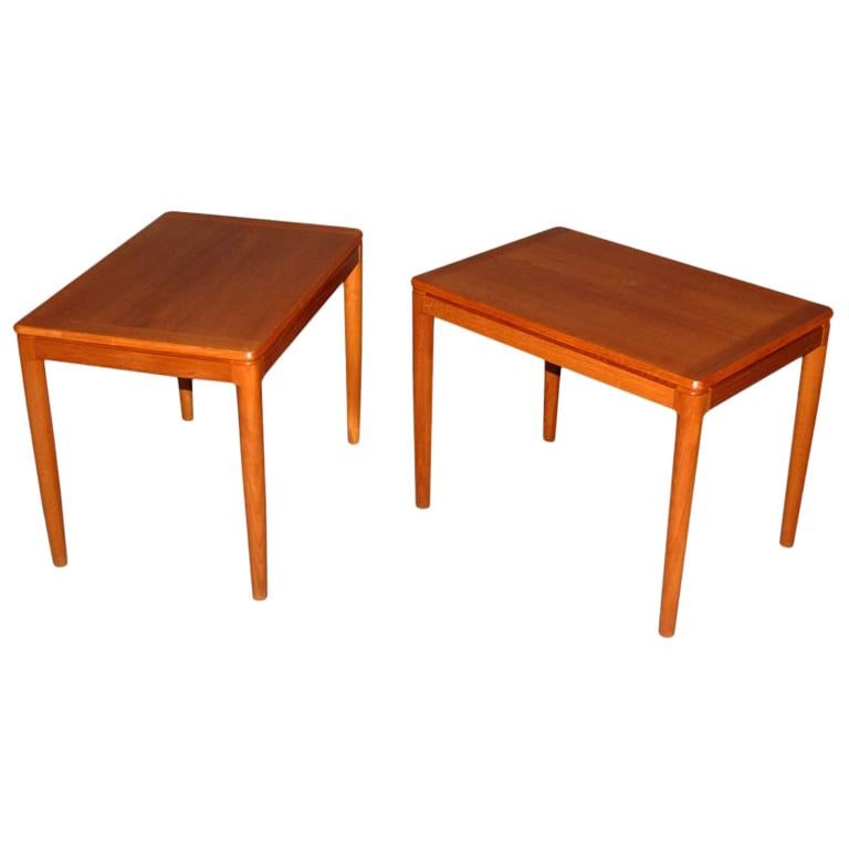 Pair of Swedish Modern Teak End Tables For Sale