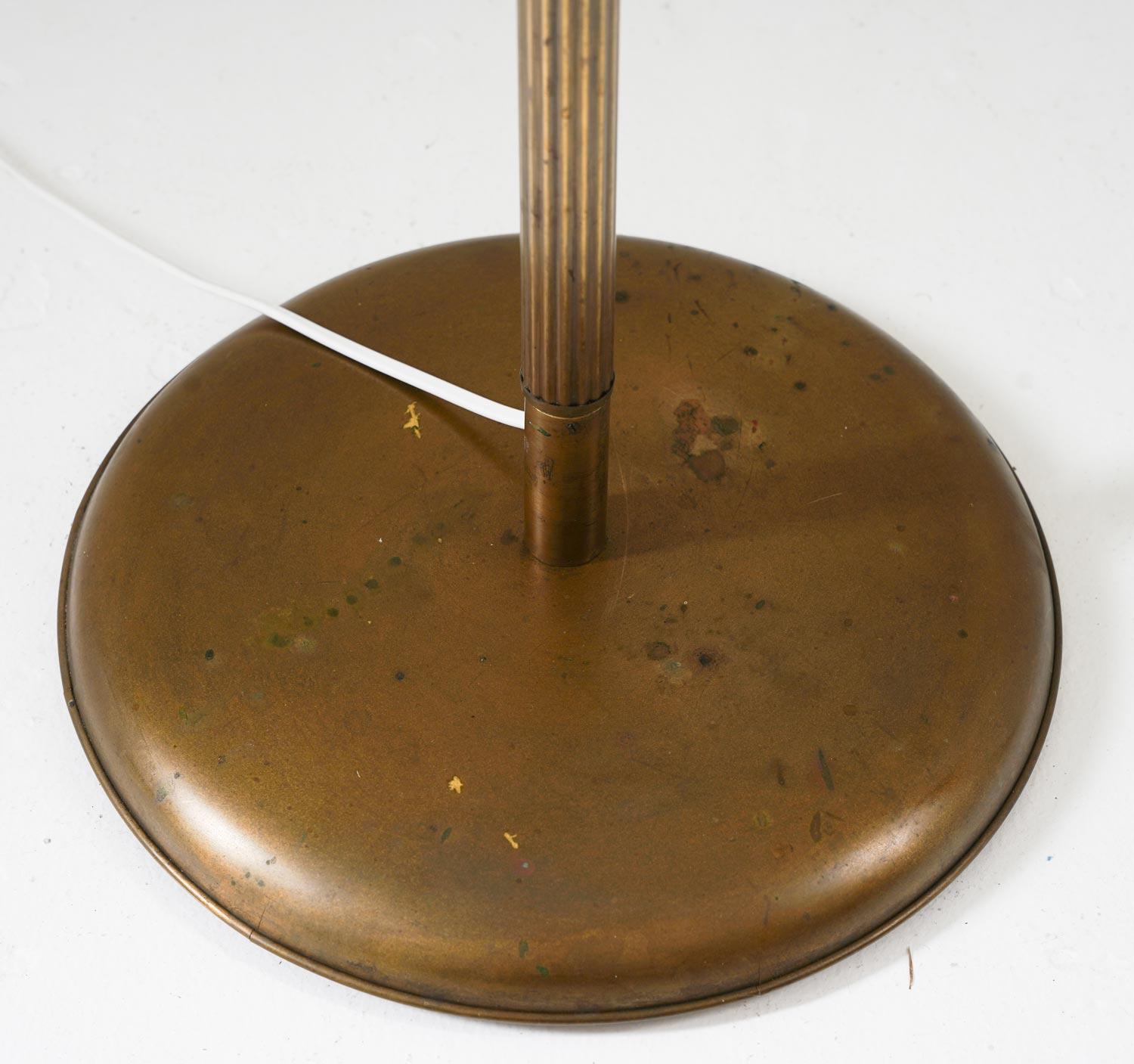 Pair of Swedish Modern Uplight Floor Lamps in Brass, 1940s For Sale 1